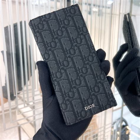 Vertical Wallet Black Dior Oblique Jacquard